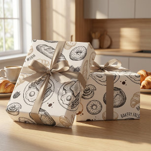 Papier Cadeau Motif sans couture de boulangerie de petit-déjeune