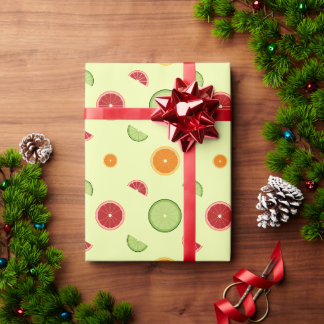 Papier Cadeau Motif sans couture de tranche d'orange