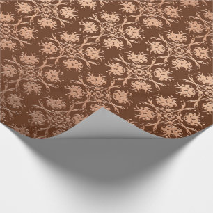 Papier Cadeau motif sans couture d'or floral de damassé