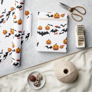 Papier Cadeau Motif sans couture Jack Olantern Halloween