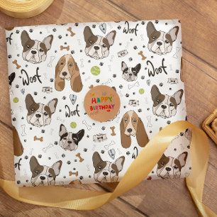 Papier Cadeau Motif sans couture pour les os et les pattes du ch