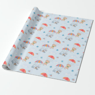 Papier Cadeau Motif sans couture Skydiver Cat