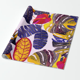 Papier Cadeau Motif sans faille créative avec feuilles tropicaux