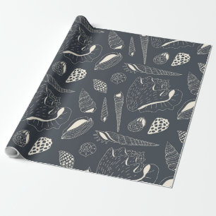 Papier Cadeau Motif sans joint avec coquillages
