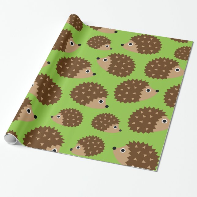 Papier Cadeau motif sans soudure des hérissons (ver.3) (Déroulé)