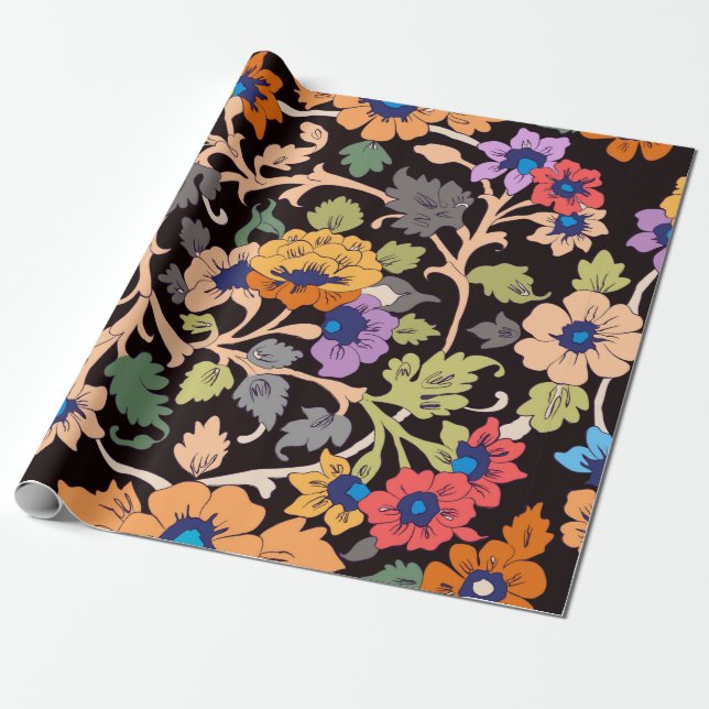 Papier Cadeau motif sans soudure. ornement fleuri islamique clas (Déroulé)