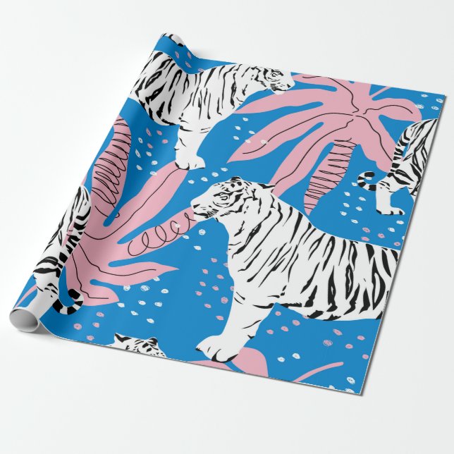Papier Cadeau Motif sans soudure tigre, arrière - plan animal sa (Déroulé)