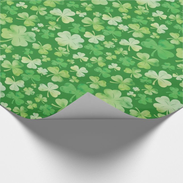 Papier Cadeau Motif Shamrock Jour de la Saint Patrick vert (Coin)