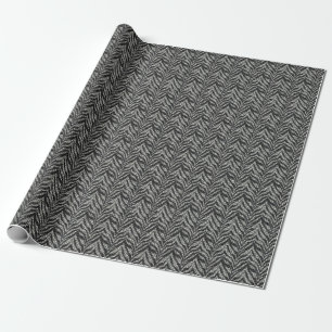 Papier Cadeau Motif Silver Grey Zebra Stripes