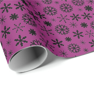 Papier Cadeau Motif simple de flocons de neige rétro