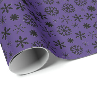 Papier Cadeau Motif simple de flocons de neige rétro