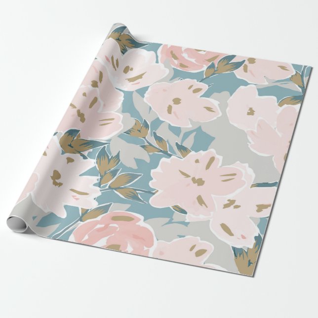 Papier Cadeau Motif simple et transparent de gouache tracée à la (Déroulé)