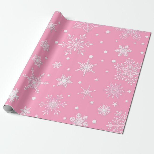 Papier Cadeau Motif Snowflake (Déroulé)