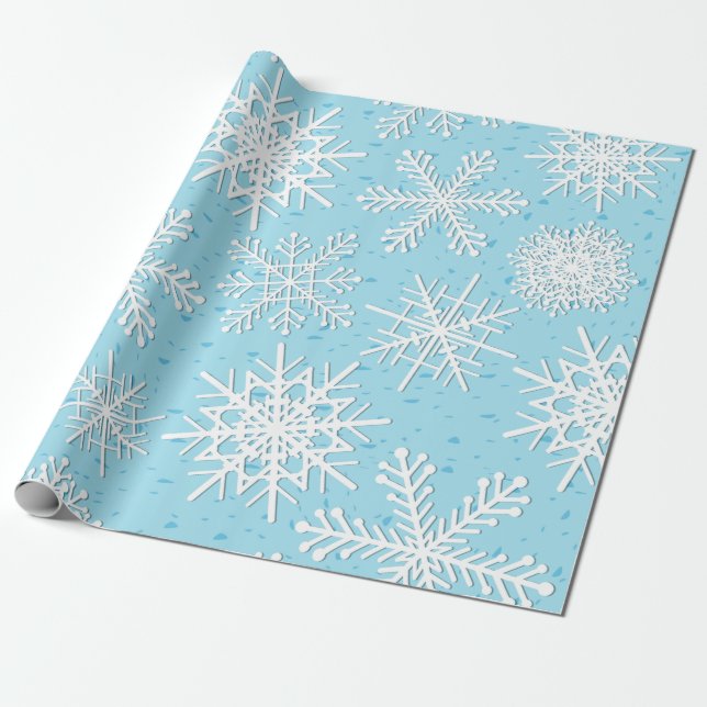 Papier Cadeau Motif Snowflake (Déroulé)