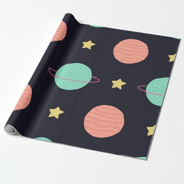 Papier Cadeau Motif spatial (Déroulé)