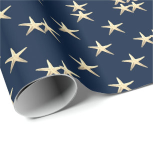 Papier Cadeau Motif Starfish sur Solid Arrière - plan
