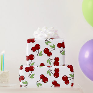 Papier Cadeau Motif Sweet Red Cherry