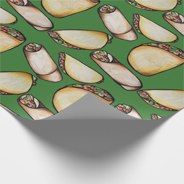 Papier Cadeau Motif Tacos et Burritos (Coin)
