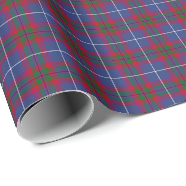 Papier Cadeau Motif Tartan écossais d'Édimbourg (Coin rond)