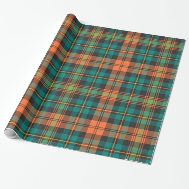 Papier Cadeau Motif tartan plaid (Déroulé)
