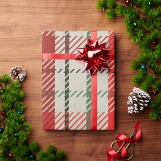 Papier Cadeau Motif Tartan Plaid Noël