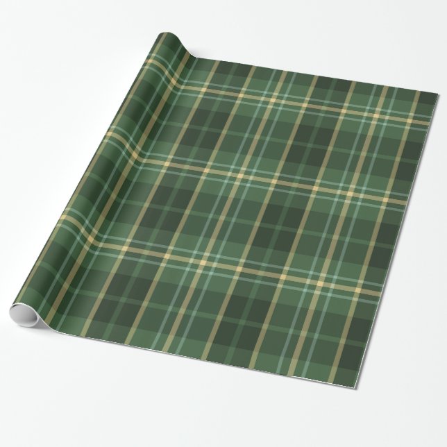 Papier Cadeau Motif tartan russe plaid Noël (Déroulé)