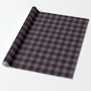 Papier Cadeau Motif tatan Plaid Retro Buffalo Noir pourpre