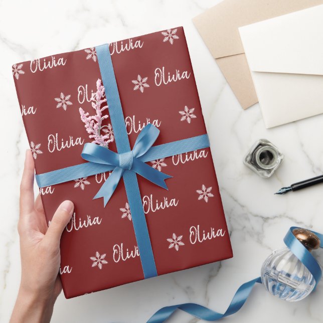 Papier Cadeau Motif tendance Bourgogne personnalisé (Cadeaux)