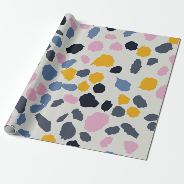 Papier Cadeau Motif terrazzo coloré (Déroulé)
