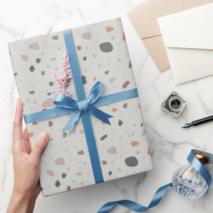 Papier Cadeau Motif Terrazzo en Pierre 