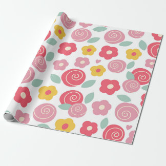 Papier Cadeau Motif tourbillon floral