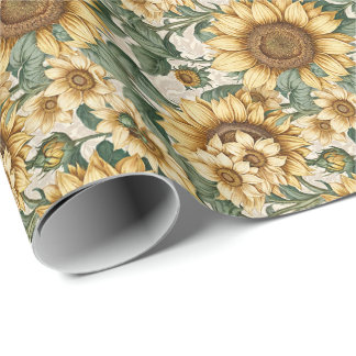 Papier Cadeau motif tournesol