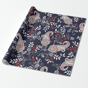 Papier Cadeau motif traditionnel indien paisley