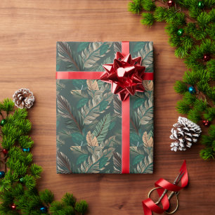 Papier Cadeau Motif transparent à feuille gras