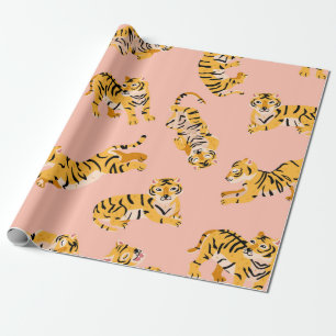 Papier Cadeau Motif transparent pour les tigres mignons