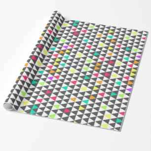 Papier Cadeau Motif triangle géométrique rétro tendance