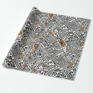 Papier Cadeau motif tribal africain Abstrait