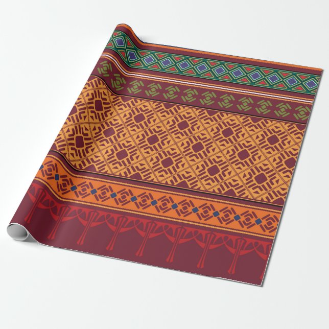 Papier Cadeau Motif tribal homogène ethnique (Déroulé)