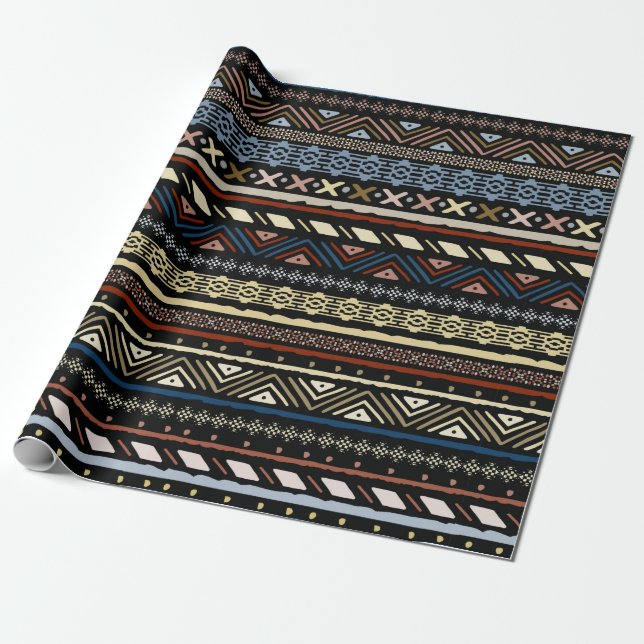 Papier Cadeau Motif tribal homogène ethnique (Déroulé)