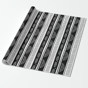 Papier Cadeau Motif tribal moderne noir et blanc