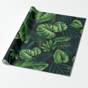 Papier Cadeau Motif Tropical noir
