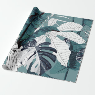 Papier Cadeau Motif tropical sans couture à la mode avec tropica