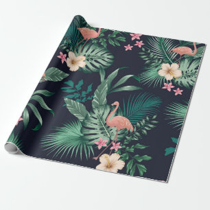 Papier Cadeau  motif tropicale transparente avec feuillage luxur