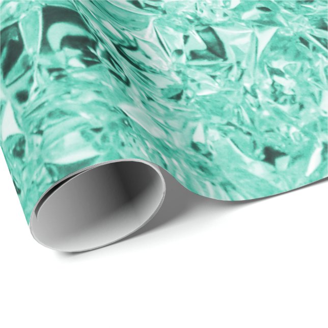 Papier Cadeau motif turquoise élégant (Coin rond)