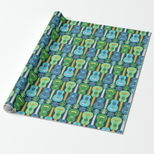 Papier Cadeau Motif Ukulele vertical