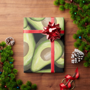 Papier Cadeau Motif Vegan Avocado frais et gourmand