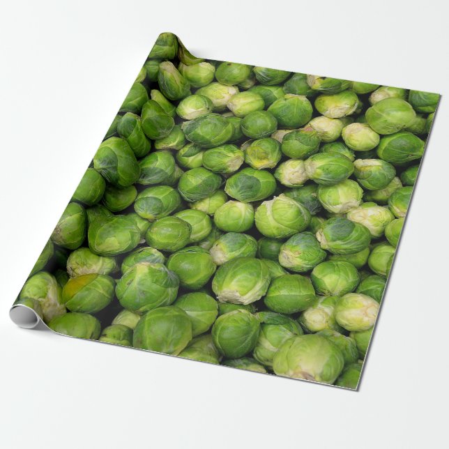 Papier Cadeau motif végétal vert de Bruxelles (Déroulé)