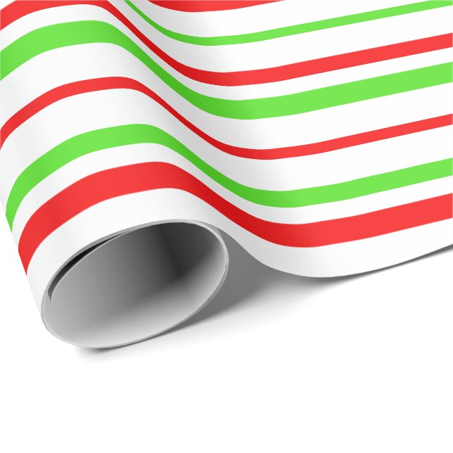 Papier Cadeau Motif vert, blanc, rouge, rayé/lin (Coin rond)
