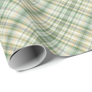 Papier Cadeau Motif vert de plaid