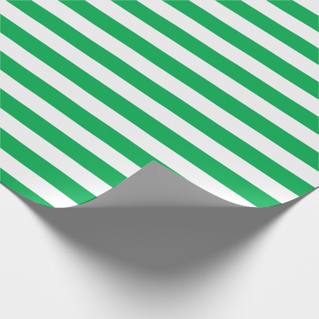 Papier Cadeau Motif vert et blanc de rayures (Coin)